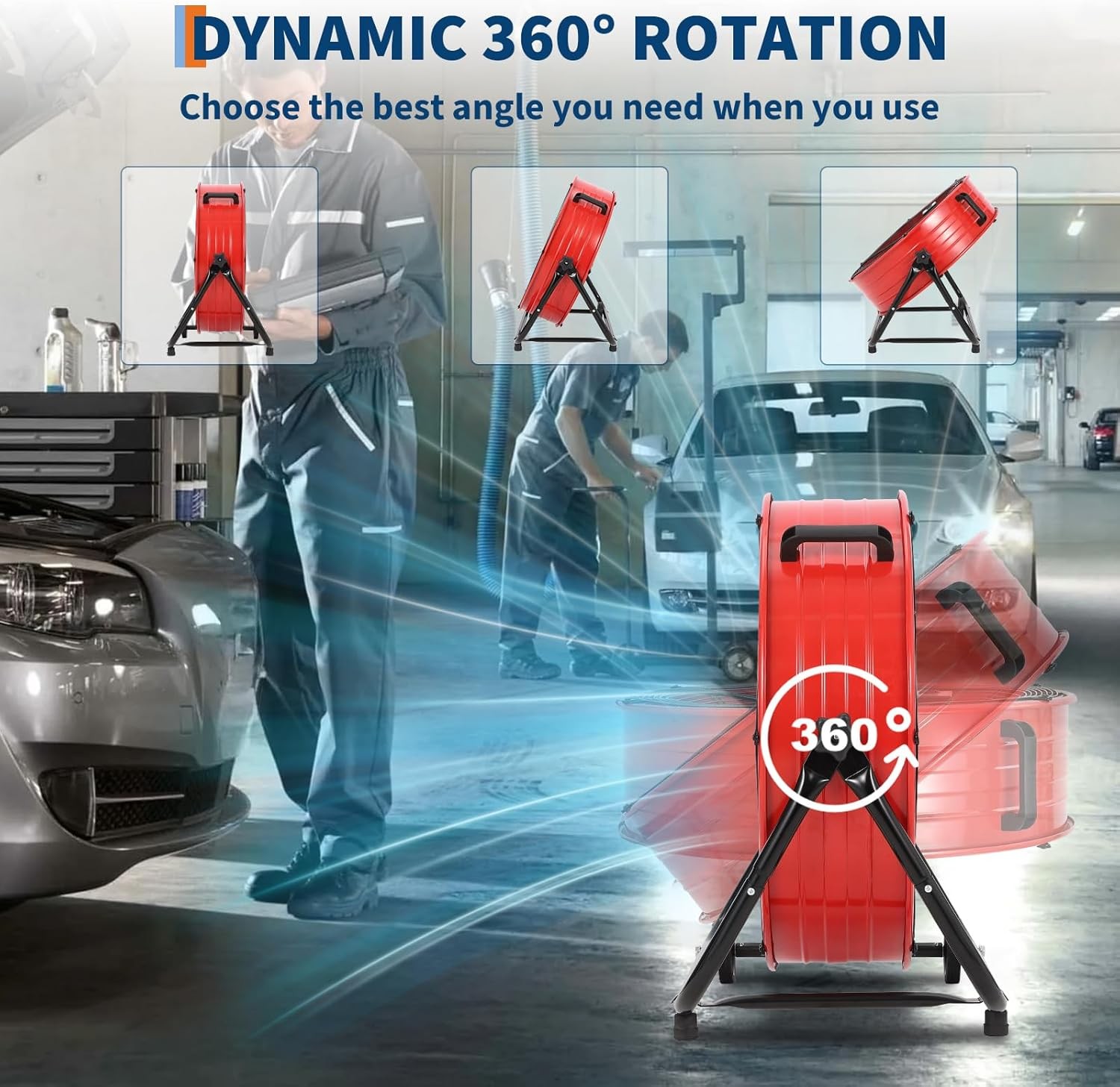 24" Industrial Drum Fan 8800 CFM High Velocity with Adjustable 3-Speed Fan