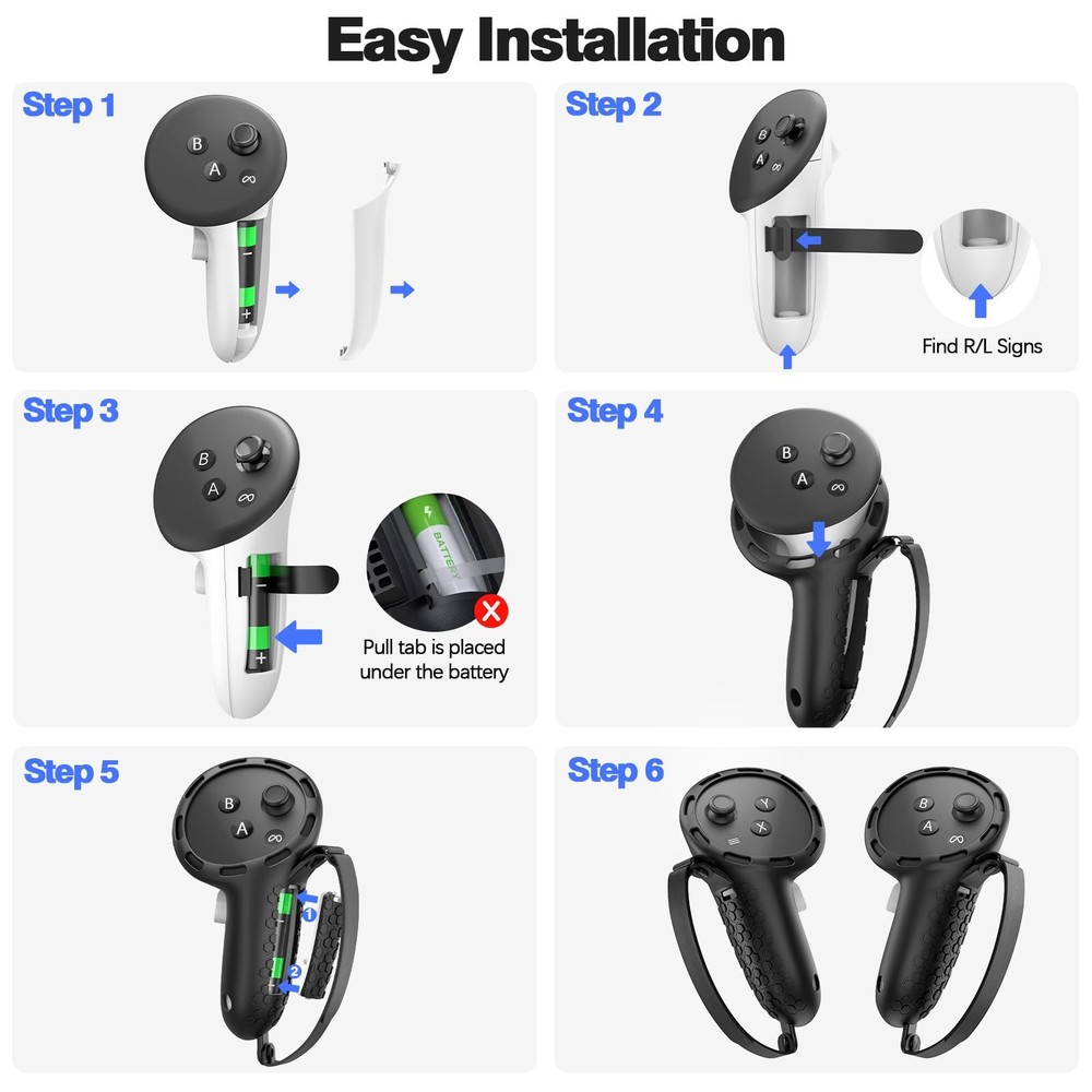 Controller Grips Compatible with Meta Quest 3S Oculus Quest 3 Controllers Str...