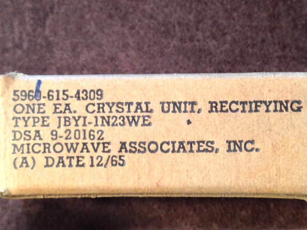 Crystal Rectifying IN23WE, NOS, 5960-615-4309