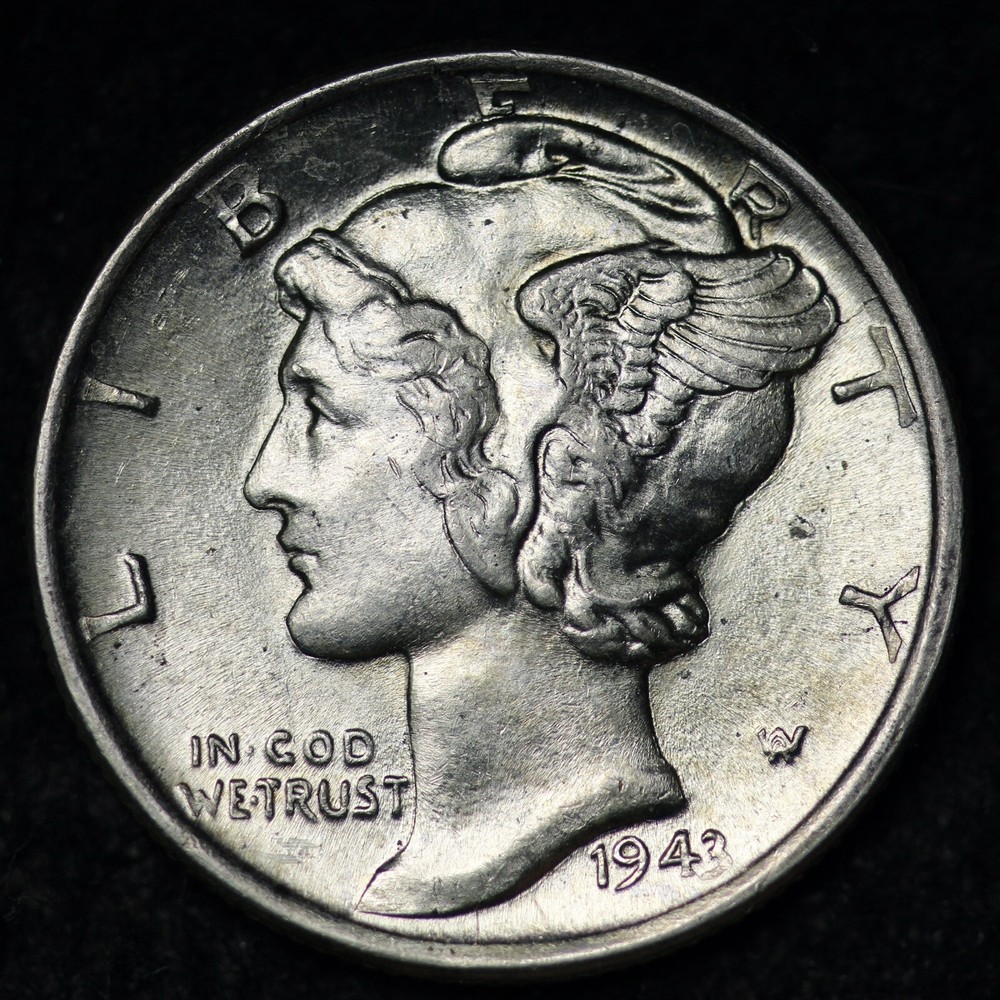 1943-D Mercury Silver Dime GEM BU *UNCIRCULATED* MS E143 DQP