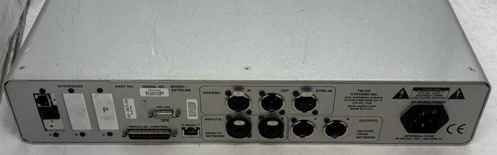 Telos Systems Zephyr XStream ISDN Codec Mountable Audio Digital Transceiver