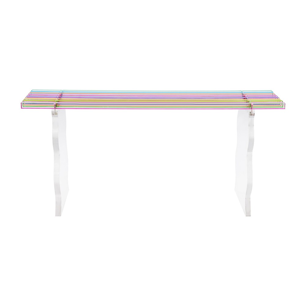 Acrylic Entryway Bench, Large Rainbow Bench for Indoor Shoe Changing ...