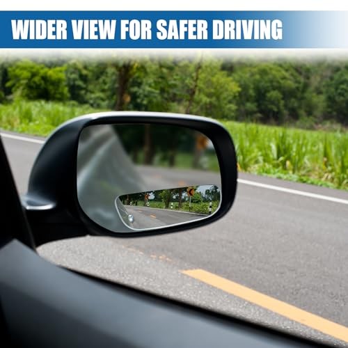Car Blind Spot Mirror, Adjustable Frameless HD Convex Rearview Side Rectangular