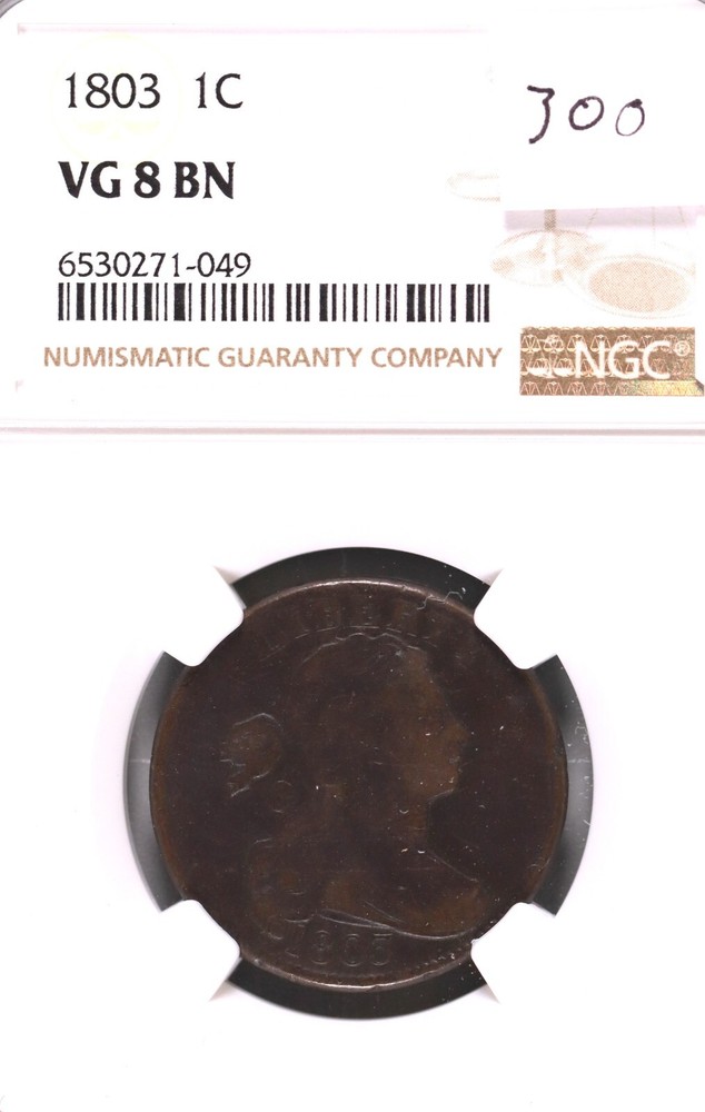 1803 Draped Bust Large Cent NGC VG-8 BN #1-049