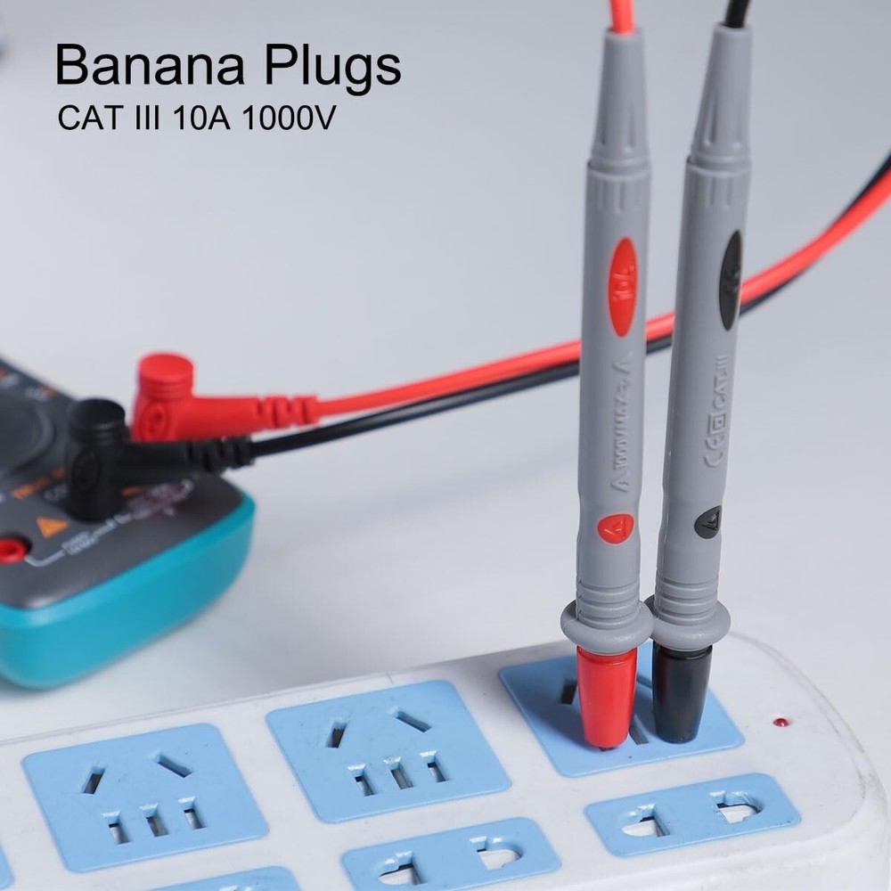 Versatile 19-Pc Electrical Multimeter Lead Set with Soft Grip Probes & Clips