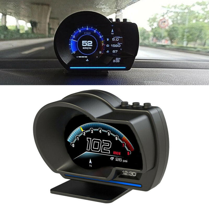 Car OBD GPS HUD Multi-function Gauge Head-Up Display 9 Different Interface Alarm