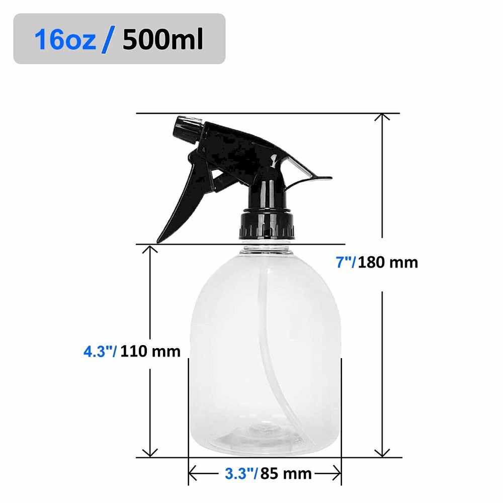 *FACTORY SECONDS!* 6X! 16oz Clear Plastic Adjustable Trigger Spray Bottles
