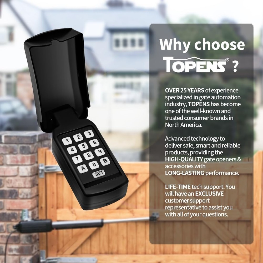 Universal Wireless/Wired Keypad for Gate Opener - Secure Digital Code Entry