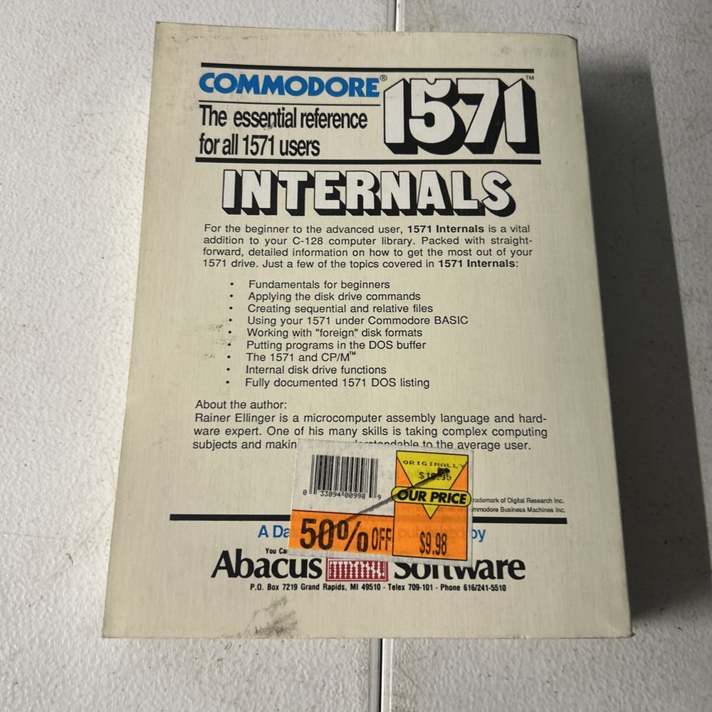 COMMODORE 1571 Essential Reference For All 1571 Internals Abacus Software Book
