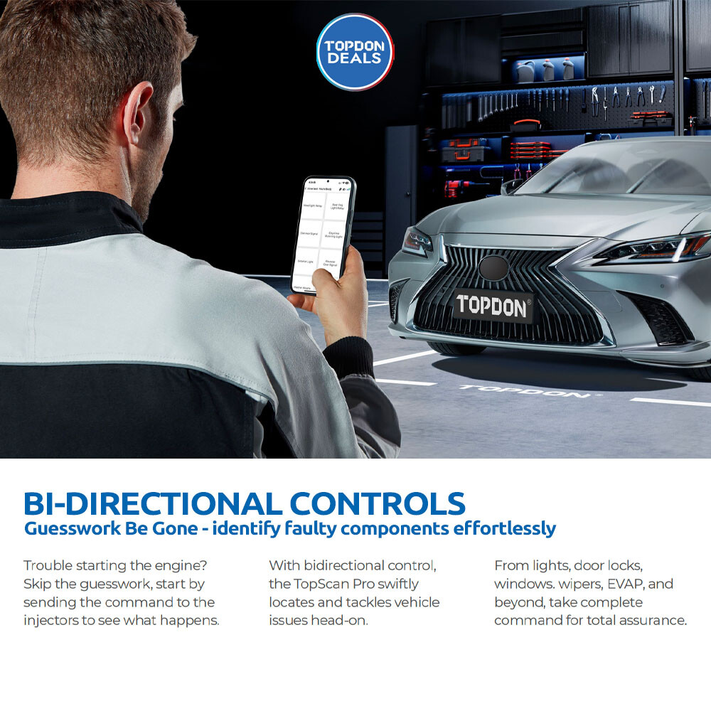 2024 TOPDON TOPSCAN PRO Automotive Diagnostic Service Tool Code Reader Scanner