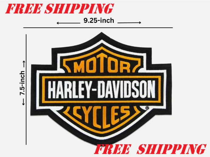 Harley Davidson Large 9.25" Bar & Shield Patch Embroidered sew-on/Iron patch