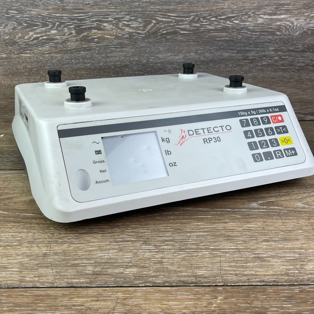 Detecto RP30 White LCD Display Round & Rectangular Rotating Ingerdient Scale