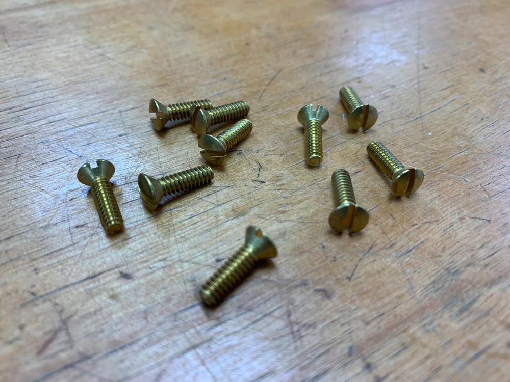 #10 Solid Brass Outlet Cover / Light Switch Bolts (screws)