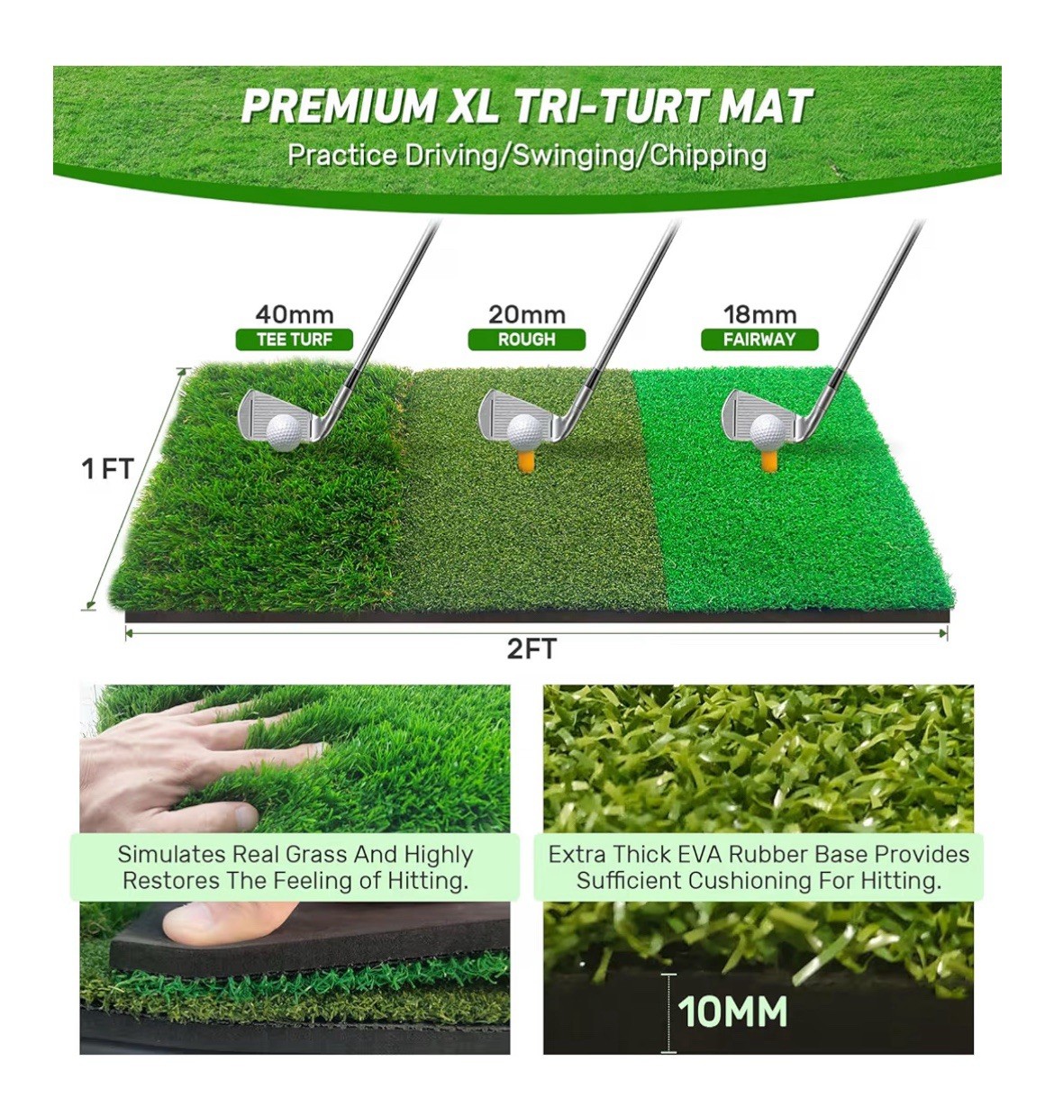 10x7ft Golf Practice Net with Hitting Mat and Balls