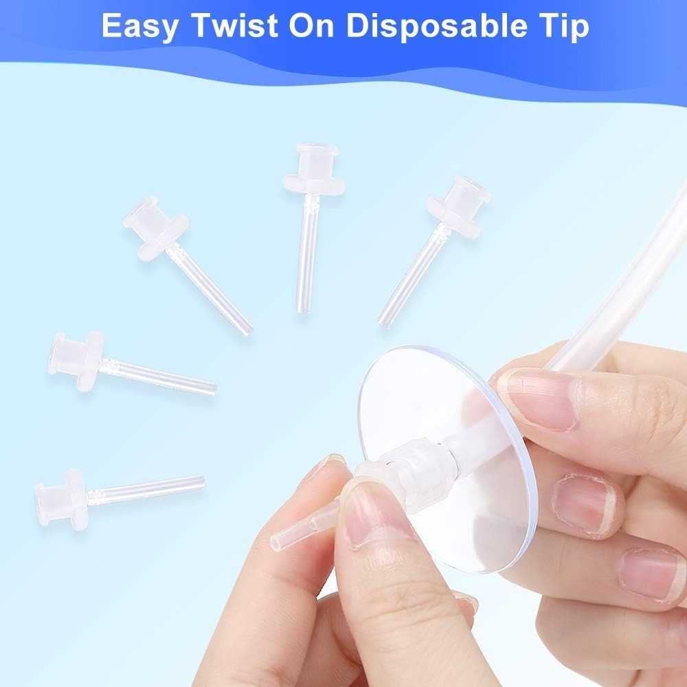 60 Pack Disposable Tips for Ear Washer, Replacement Washer 60 Pack, Clear