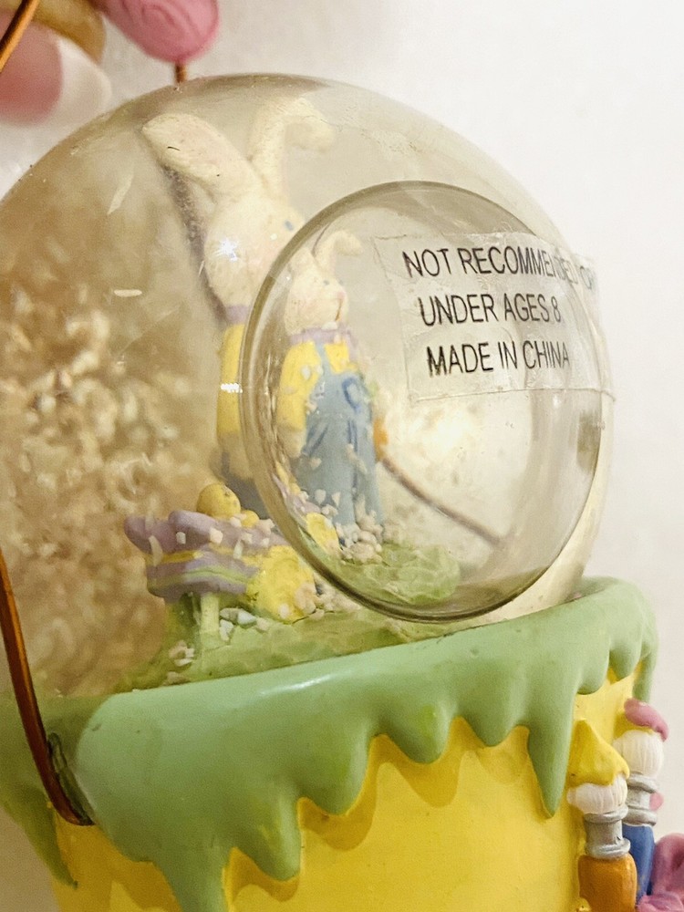 Water Globe Easter Spring Ornament Midwest Basket 3”