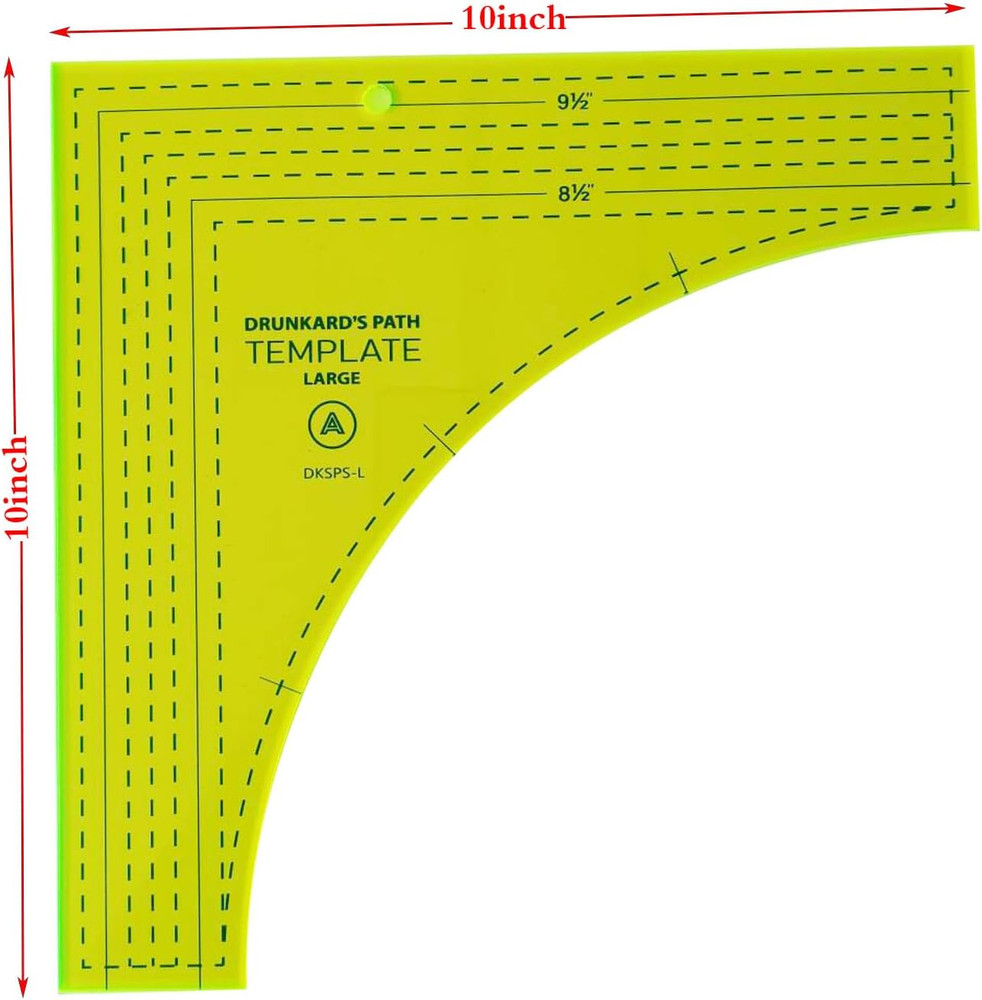 Drunkards Path Quilting Templates, Large Curved Acrylic Tools for Cutting Circle