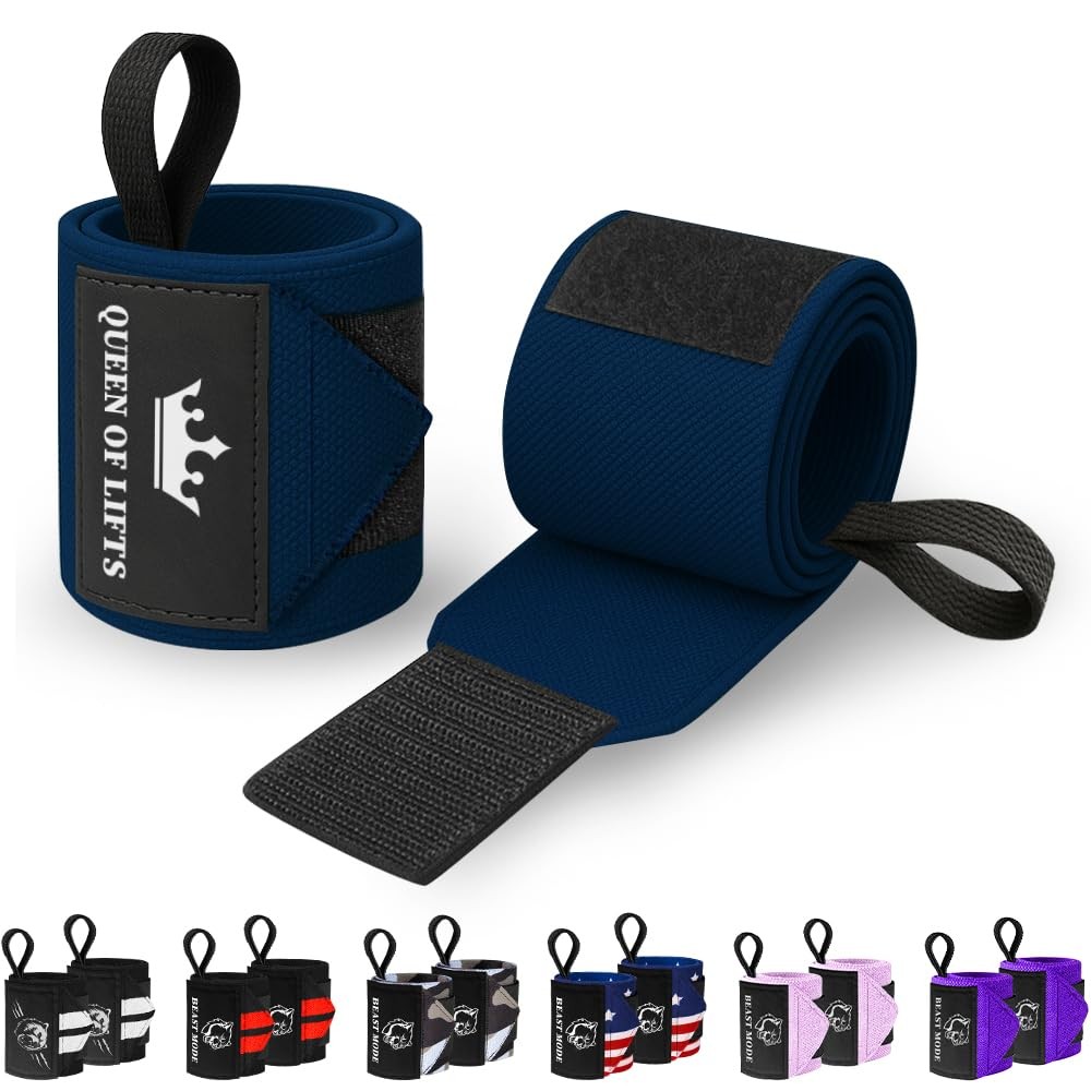 HeavyDuty Weightlifting Wrist Wraps with Thumb Loop – 18 Inch Support