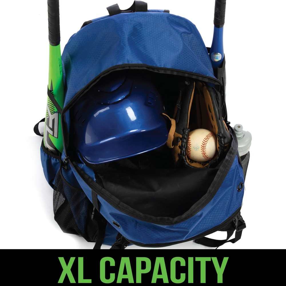 Advantage Baseball Backpack: Securely Holds All Your Gear, Helmet & Bat - Blue