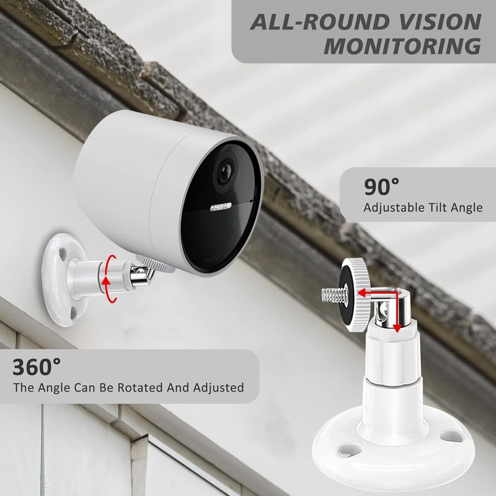 2 Pack Wall Mount Compatible with Simplisafe Outdoor Security Camera, 360° Rota