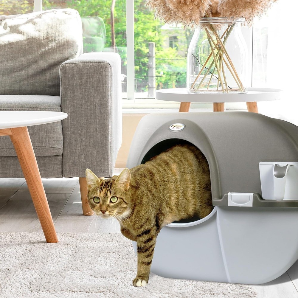 Self-Cleaning Litter Box Regular Grey - Patented Roll & Sift, No Scooping, Ea...