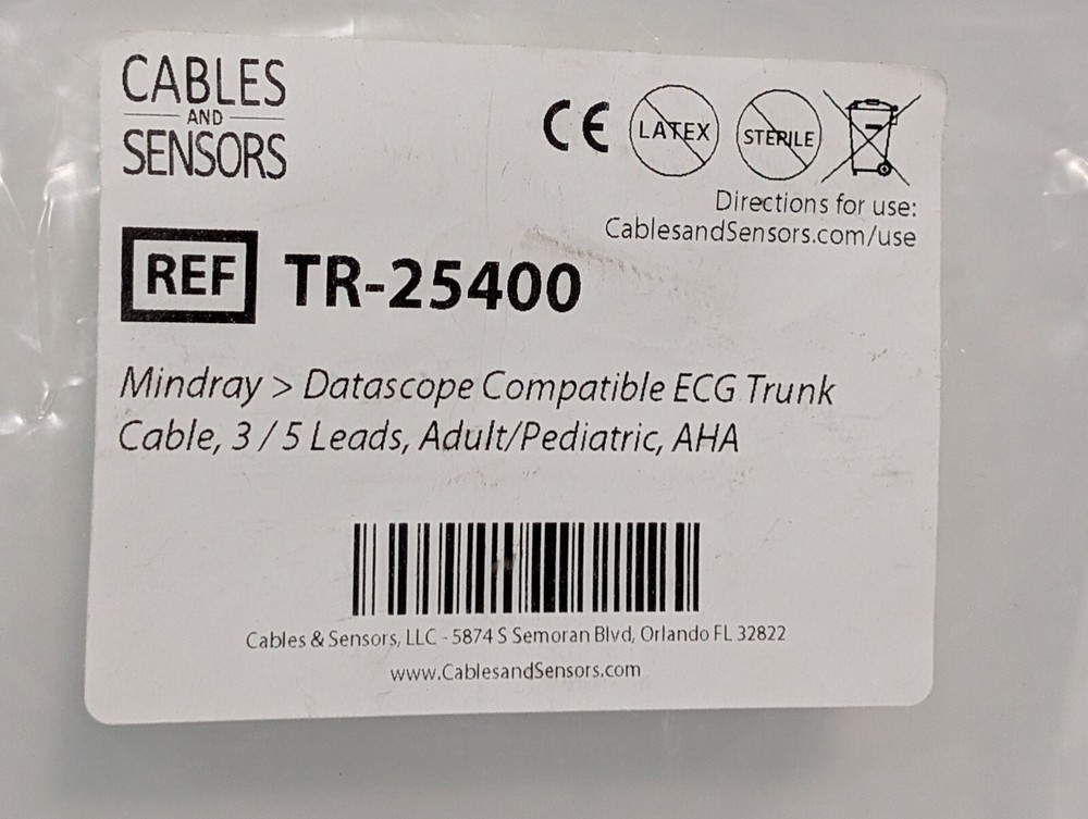 (1) Mindray Datascope Compatible ECG Trunk Cable TR-25400 Compat. MR-2540 AAMI