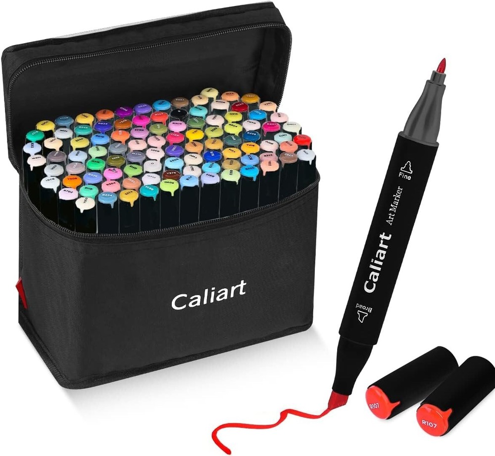 Premium Professional Dual Tip Art Markers - Permanent Alcohol Based - 100 count