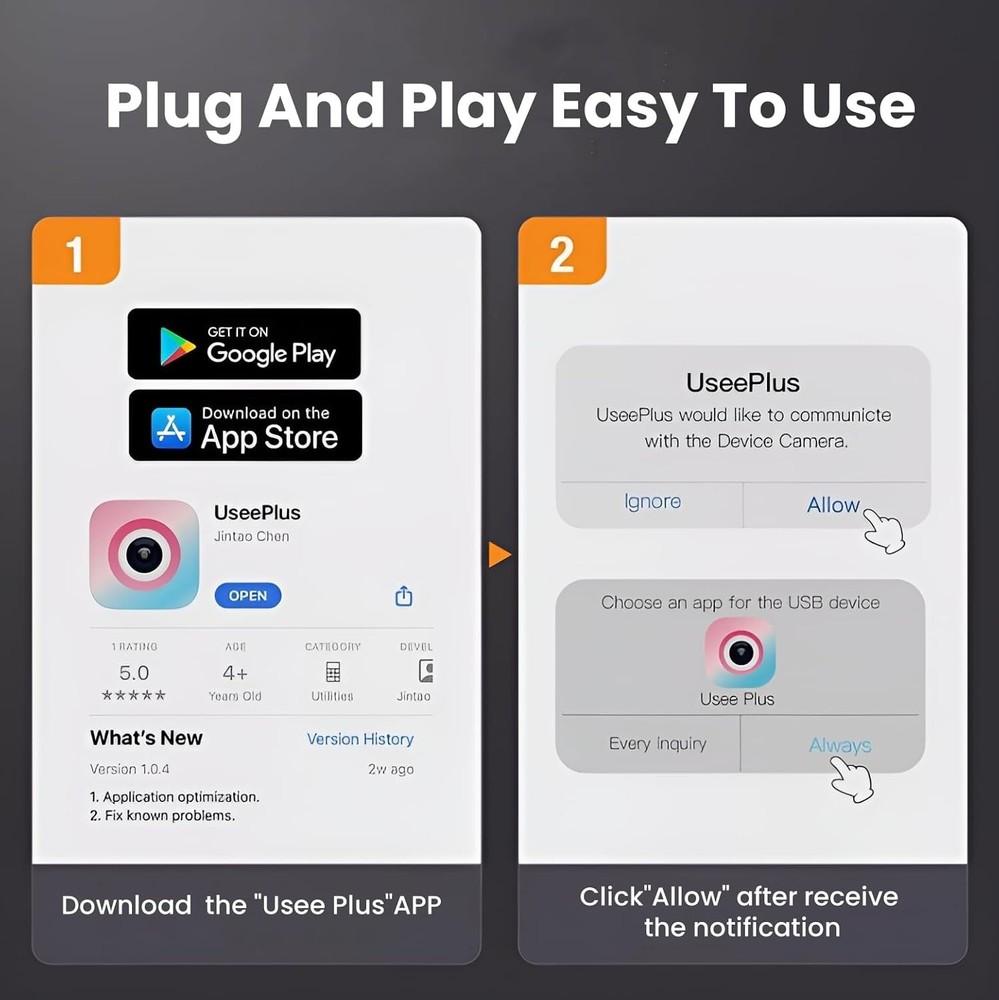 Multi-Functional Inspection Camera - 16.5ft Waterproof Endoscope with LED Lights