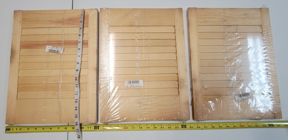 Wood Shutter 3 Panels Movable Louver Unfinished Pine DIY Display Repurpose Decor