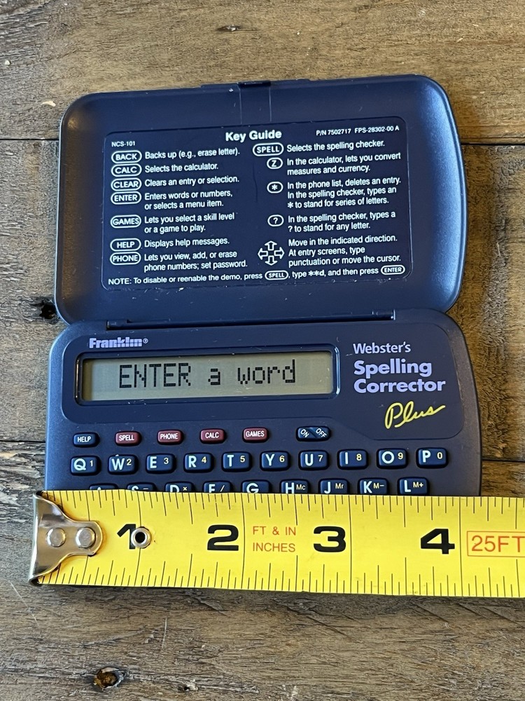 FRANKLIN NCS-101 WEBSTER'S SPELLING CORRECTOR SPELL CHECK ROLODEX DATABANK