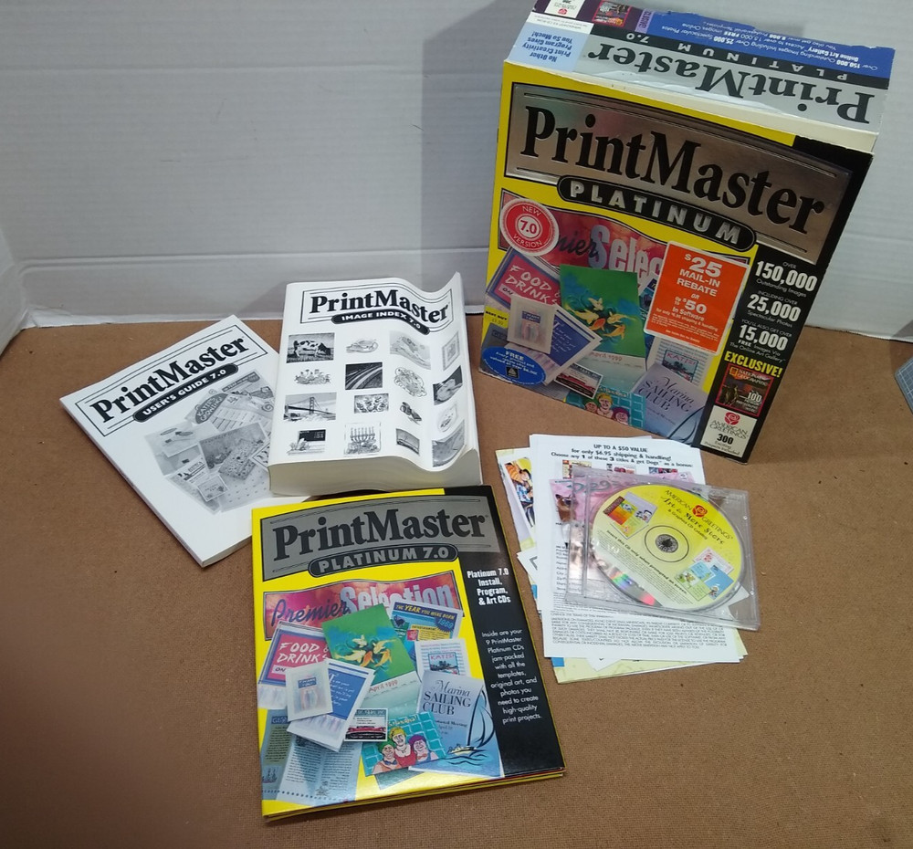Vintage PrintMaster Platinum Program 7 plus art and graphics