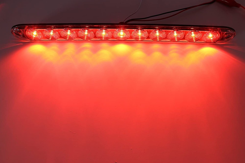 15" Clear Red Multi-function Stop Turn Tail Marker Trailer Light LED Waterproof