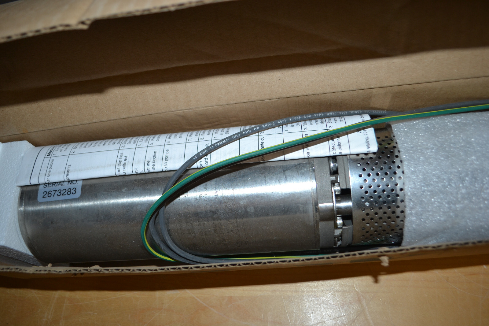 FLINT & WALLING ~ 4F10S05005 ~ Submersible Pump, 1/2HP, 2 Wires, 10 GPM, 1 Phase