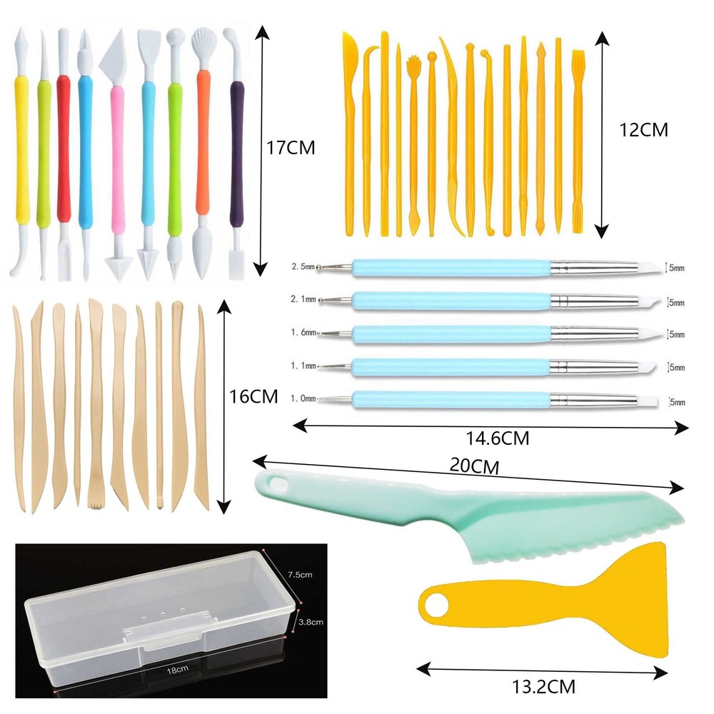 Polymer Clay Tools 41pcs, Ceramic Pottery Sculpting Carving Set, Multicolor