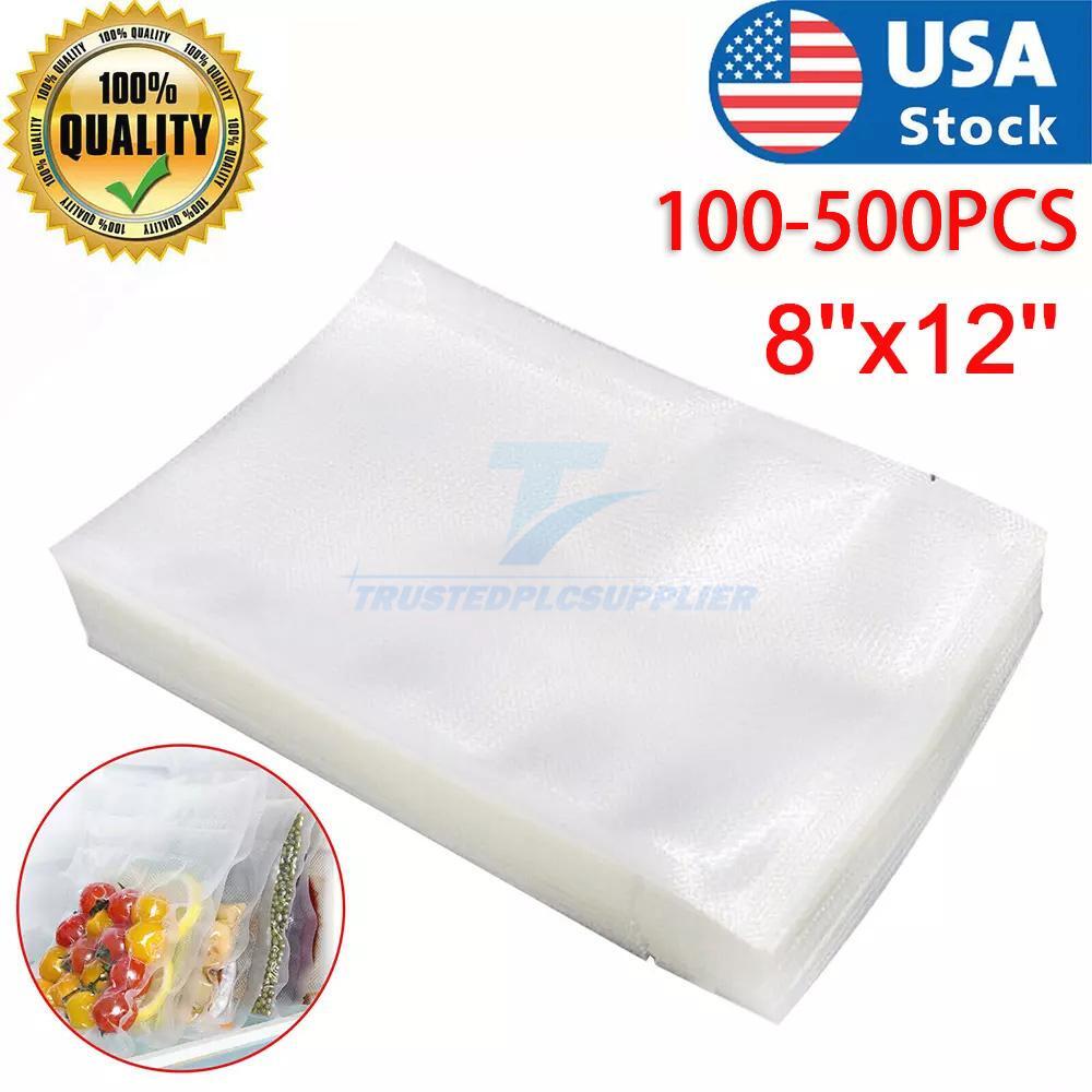 8"x12" Vacuum Sealer Bags Embossed Food Saver Magic Seal Storage 100-500pcs