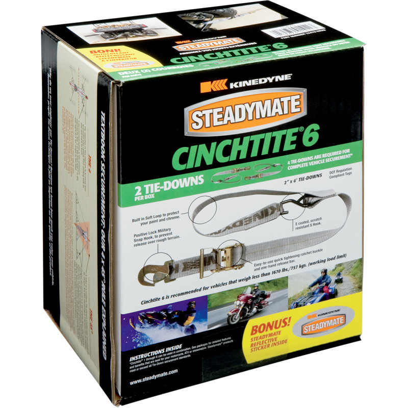 Steadymate Cinchtite 6 1670 LBS 2 PACK  Tie-Down Straps - 15470