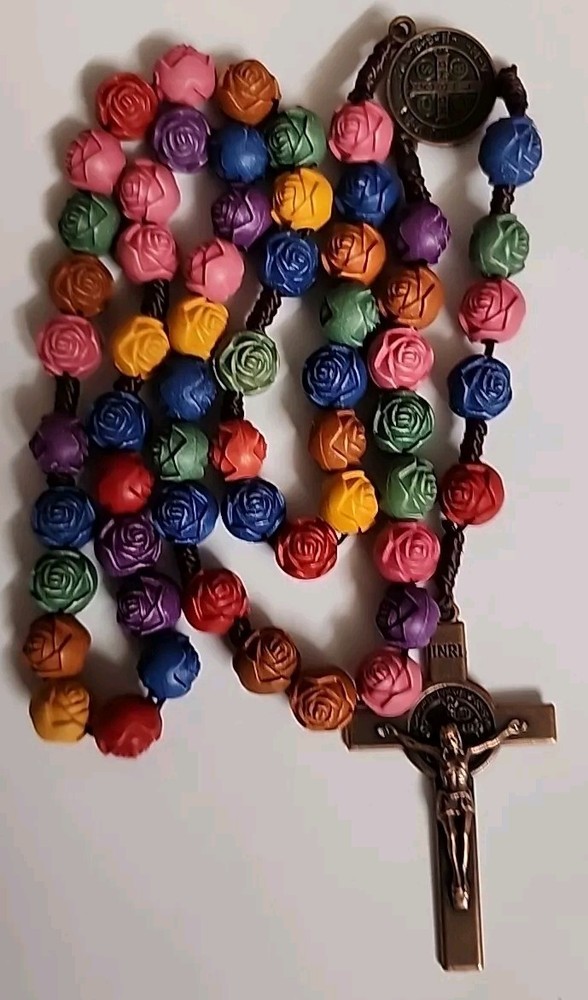 CHRISTIAN CATHOLIC SAINT BENEDICT HANDMAID ROSARY FreeShipping