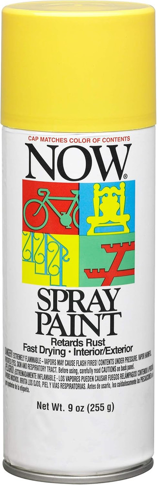 NOW Spray Paint, Gloss, Yellow, 9 Oz