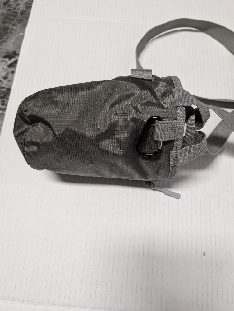 Climbing Chalk Bag Gray Drawstring Padded Fleece Liner Adjustable Shoulder Strap