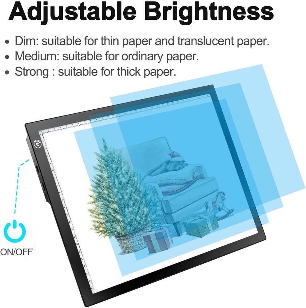 Rechargeable Tracing Light Box, Ultra-Thin Adjustable Battery Powered Artcraf...
