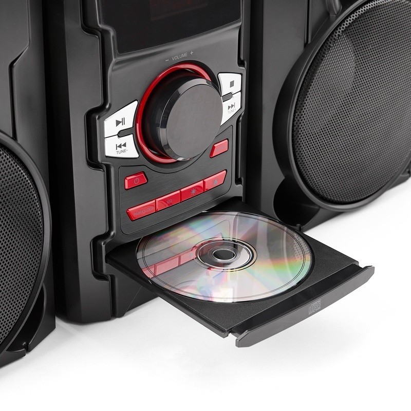 100W CD Stereo System Bluetooth USB Charging LED Light Effects Speakers