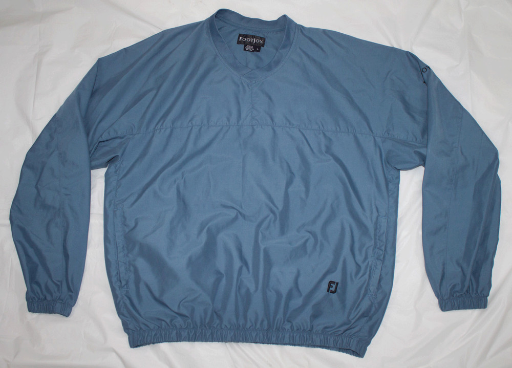 FootJoy Mens Long Sleeve Pullover Golf Polyester V Neck Shirt Size Large