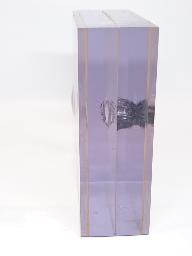 LEXGARD LAMINATE SHEET BULLETPROOF GLASS BALLISTIC TESTING SAMPLE WITH STAND