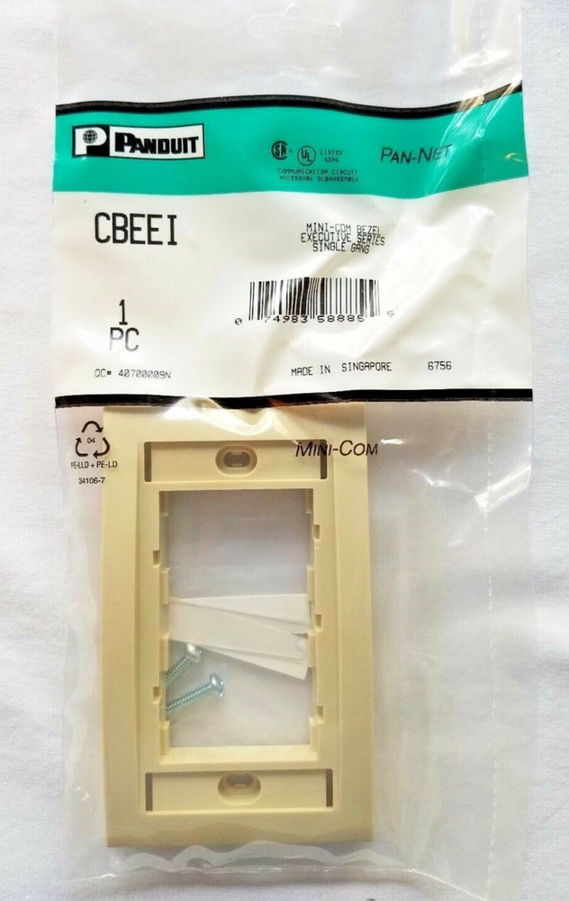 CBEEI Panduit Mini-Com Executive Faceplate Frame - Electric Ivory