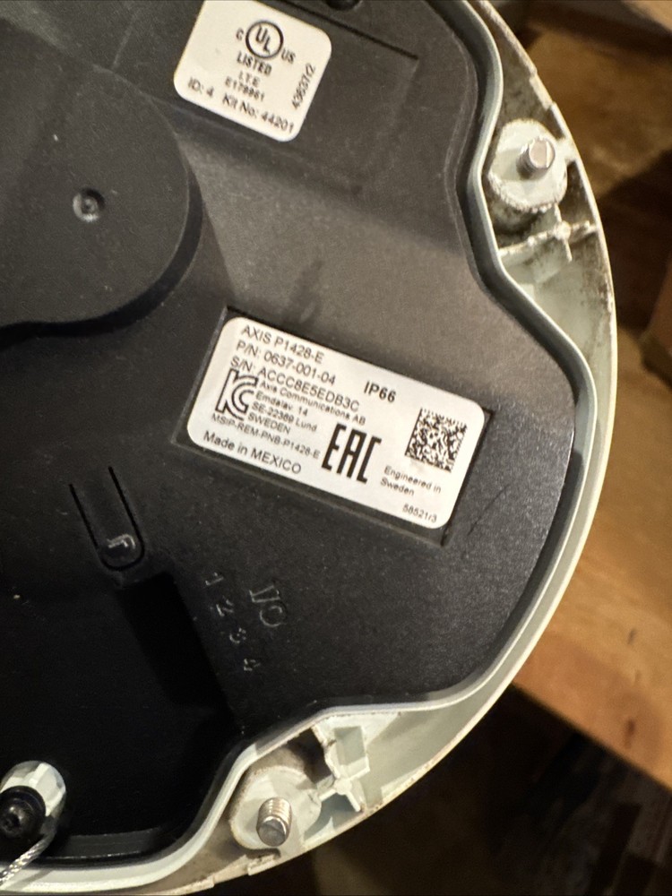 Axis P1428-E Bullet IP Network Security Camera 4K POE (no Jbox) Tested & Working