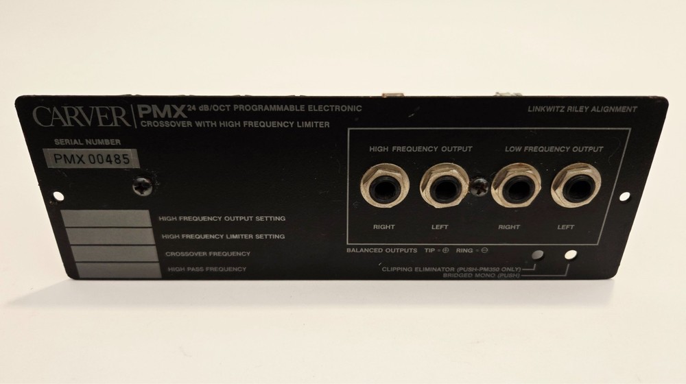 Carver PMX 24db Crossover with High Frequency Limiter