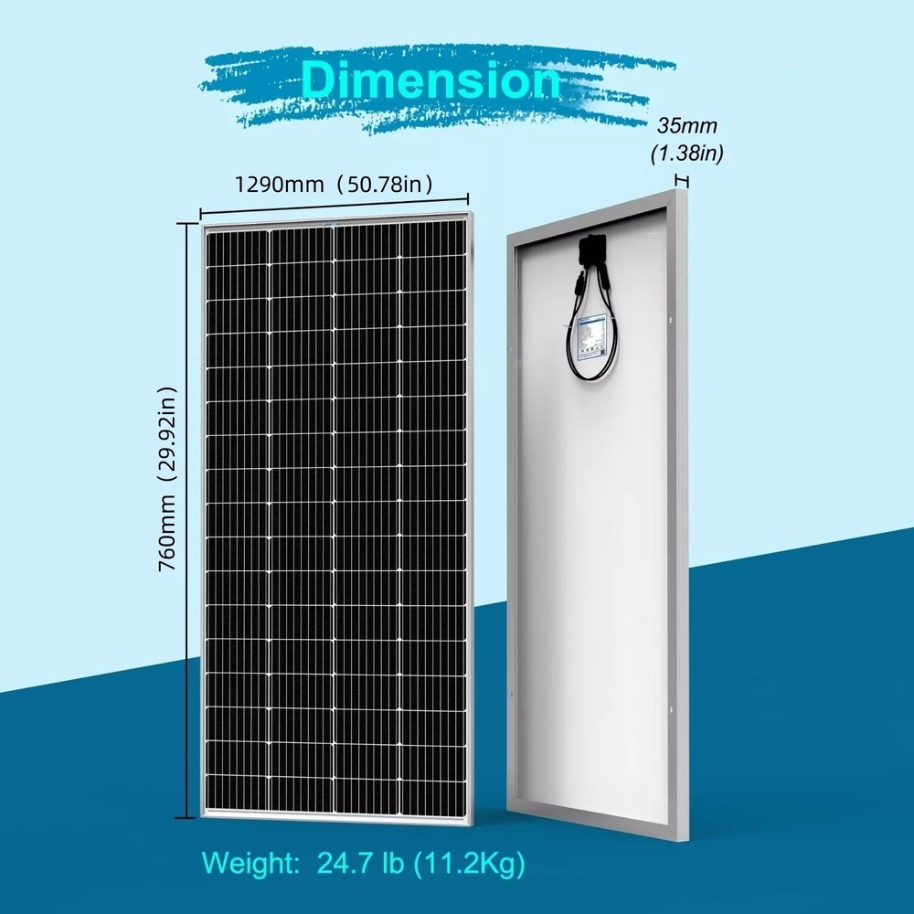 Solar Panel 200W 18 Volt 9BB Cell,Mono High Efficiency 200 Watt PV Module
