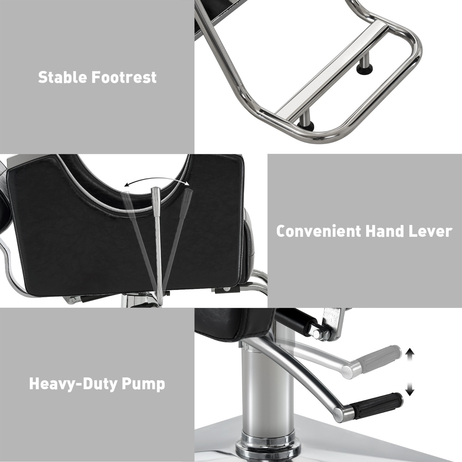 BarberPub Barber Chair for Barbershop,Reclining Salon Chair for Hair Stylist9180