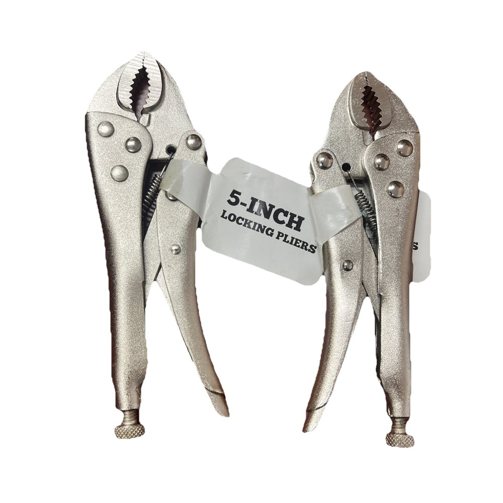 5 Inch Locking Pliers 2 Pack Silver