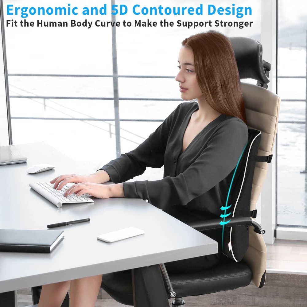 Adjustable Lumbar Support Pillow with Ergonomic Design for Comfortable Sitting